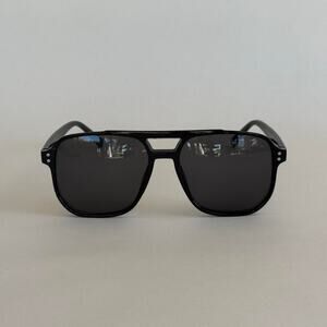 Y2K Black Square Sunglasses Dark Tinted Lens Unisex Retro Style UVA UVB